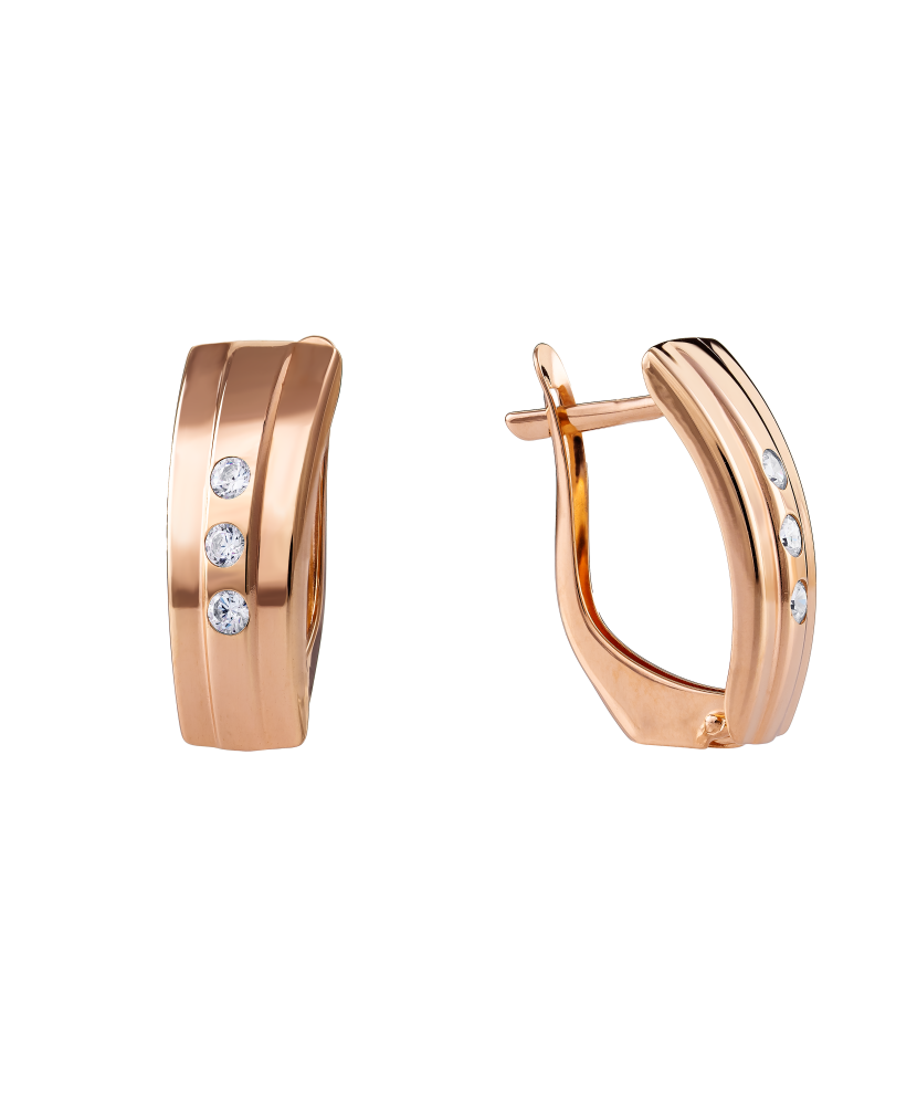 Золотые серьги с цирконами