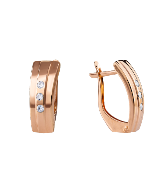 Золотые серьги с цирконами