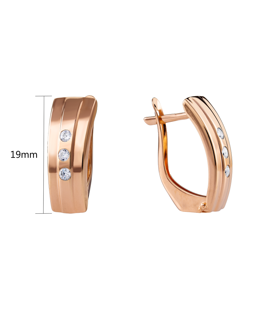 Zelta auskari ar cirkonijiem - Goldinga