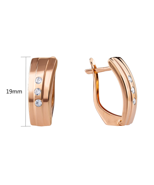 Zelta auskari ar cirkonijiem - Goldinga