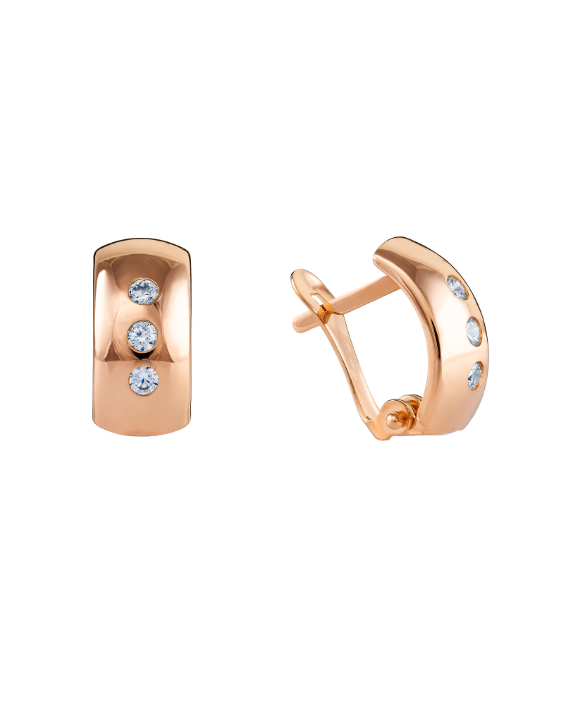 Zelta auskari ar cirkonijiem - Goldinga