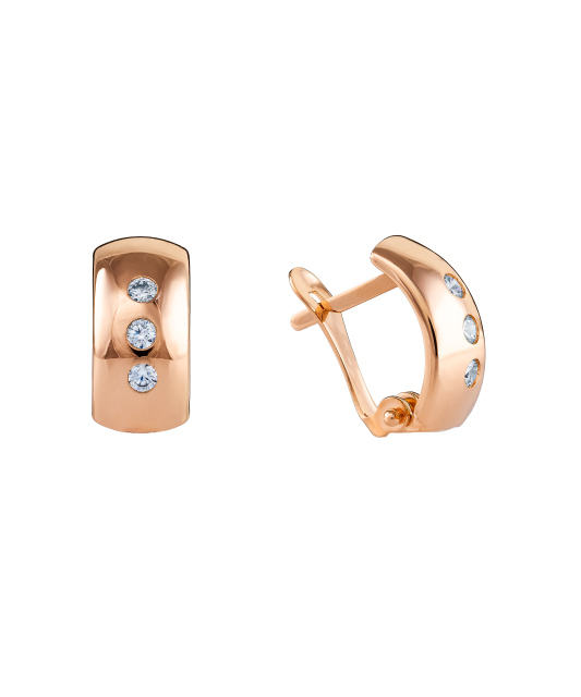 Zelta auskari ar cirkonijiem - Goldinga