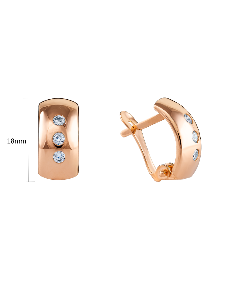 Zelta auskari ar cirkonijiem - Goldinga