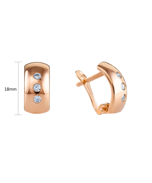 Zelta auskari ar cirkonijiem - Goldinga