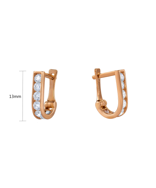 Zelta auskari ar cirkonijiem - Goldinga