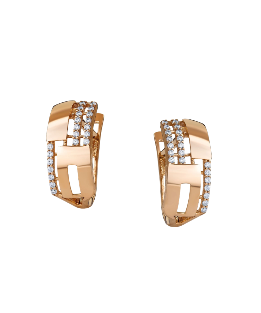 Zelta auskari ar cirkonijiem - Goldinga