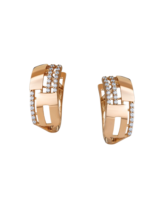 Zelta auskari ar cirkonijiem - Goldinga