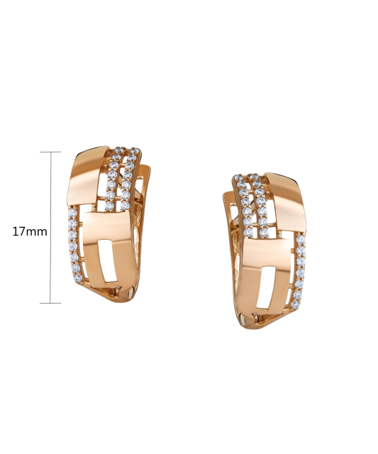 Zelta auskari ar cirkonijiem - Goldinga