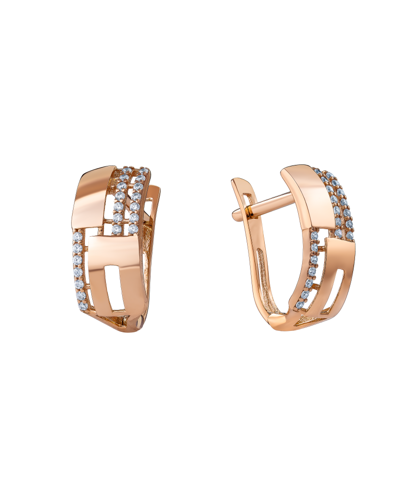 Zelta auskari ar cirkonijiem - Goldinga