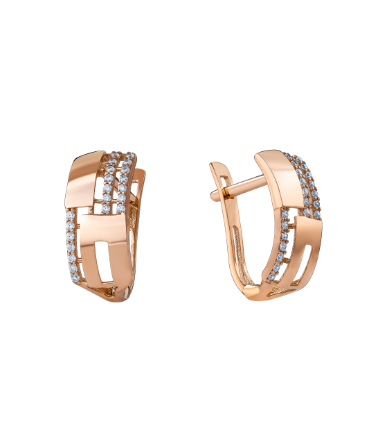 Zelta auskari ar cirkonijiem - Goldinga