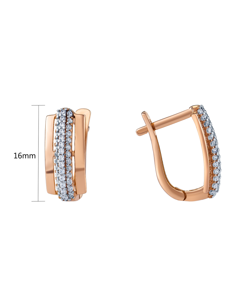 Zelta auskari ar cirkonijiem - Goldinga