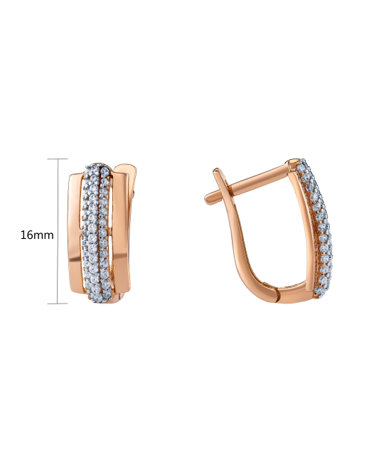 Zelta auskari ar cirkonijiem - Goldinga