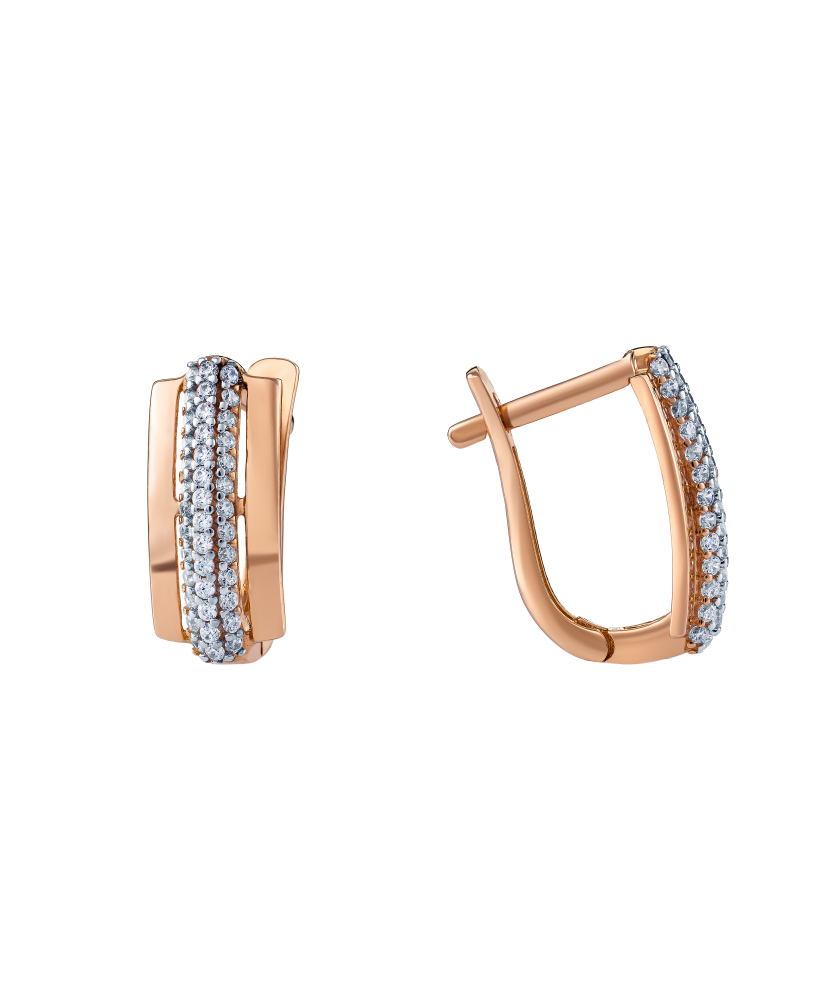 Zelta auskari ar cirkonijiem - Goldinga