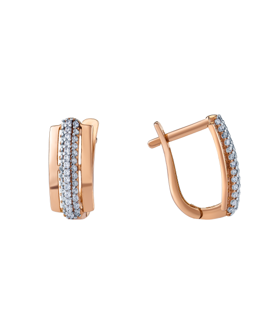 Золотые серьги с цирконами