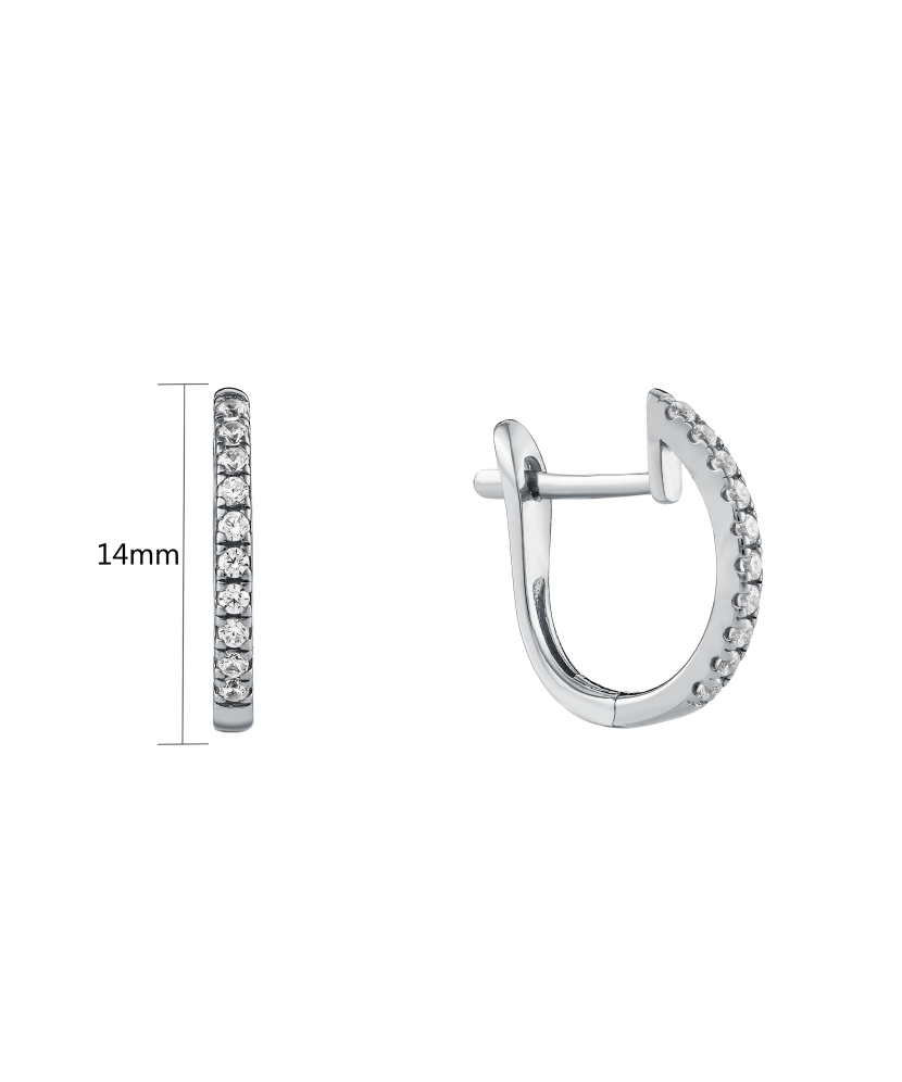 Baltā Zelta auskari ar cirkonijiem - Goldinga