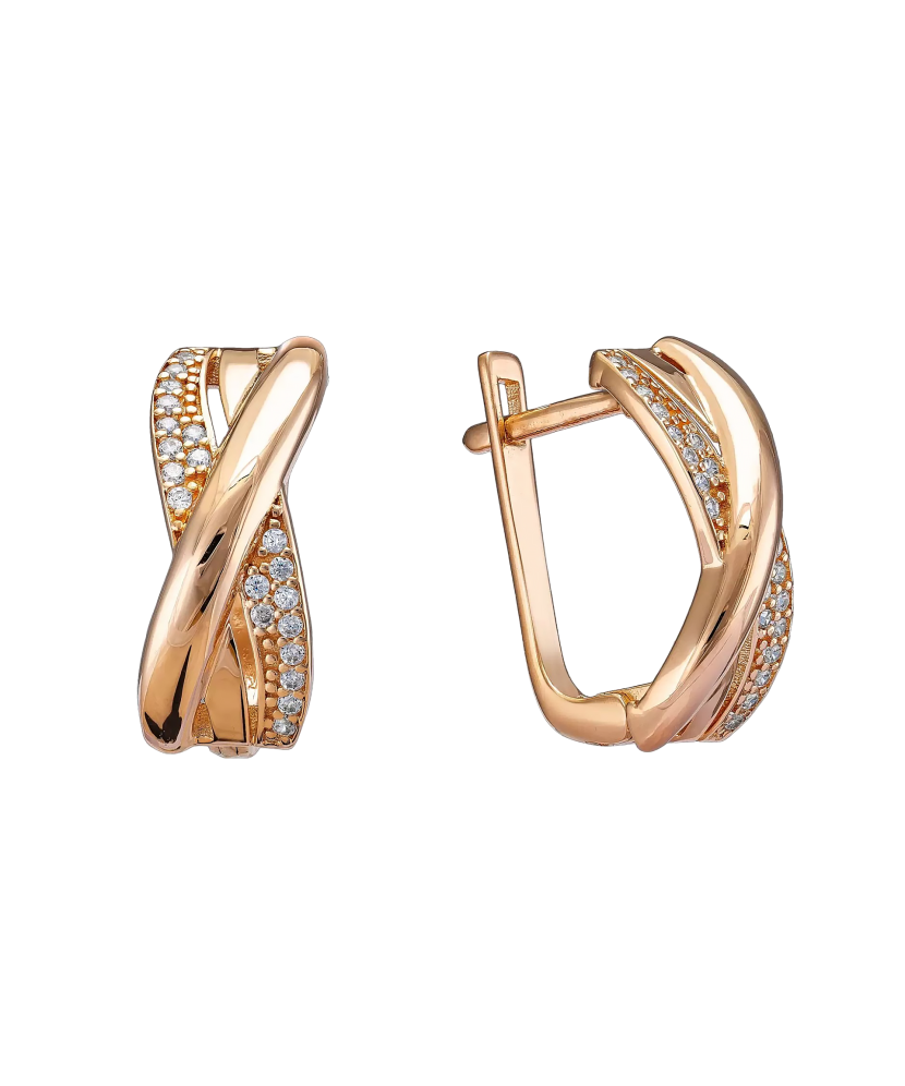 Zelta auskari ar cirkonijiem - Goldinga