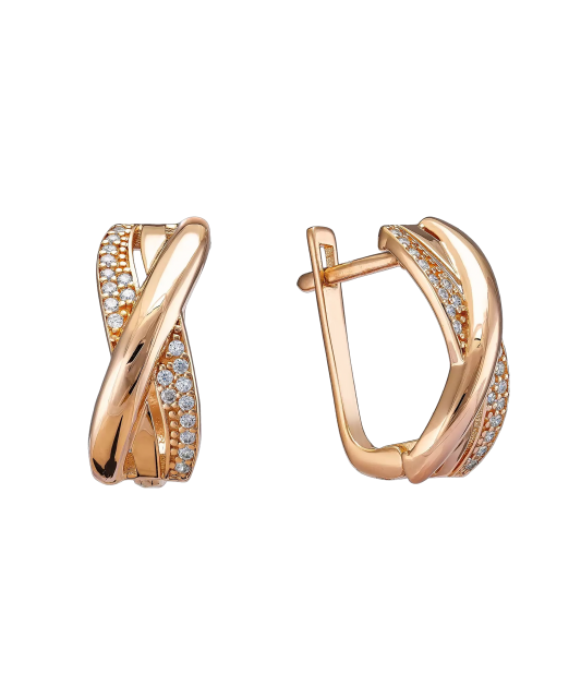 Zelta auskari ar cirkonijiem - Goldinga