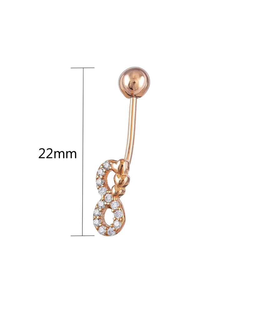 Zelta auskars ar cirkoniju nabā "Bezgalība" - Goldinga