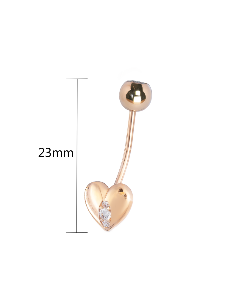 Zelta auskars ar cirkoniju nabā "Sirds" - Goldinga