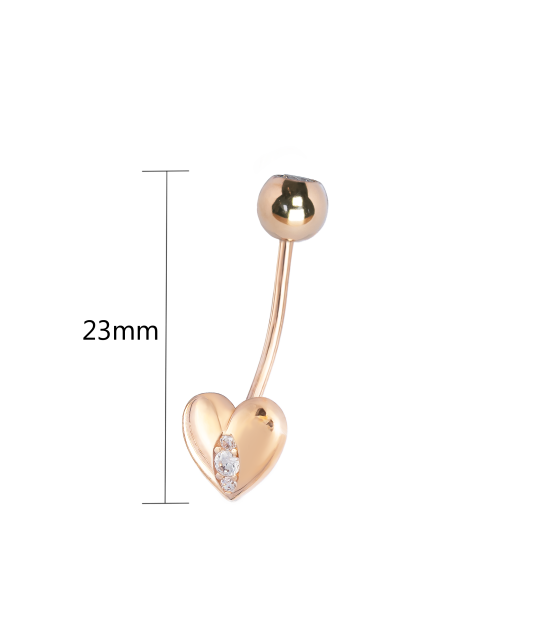 Zelta auskars ar cirkoniju nabā "Sirds" - Goldinga