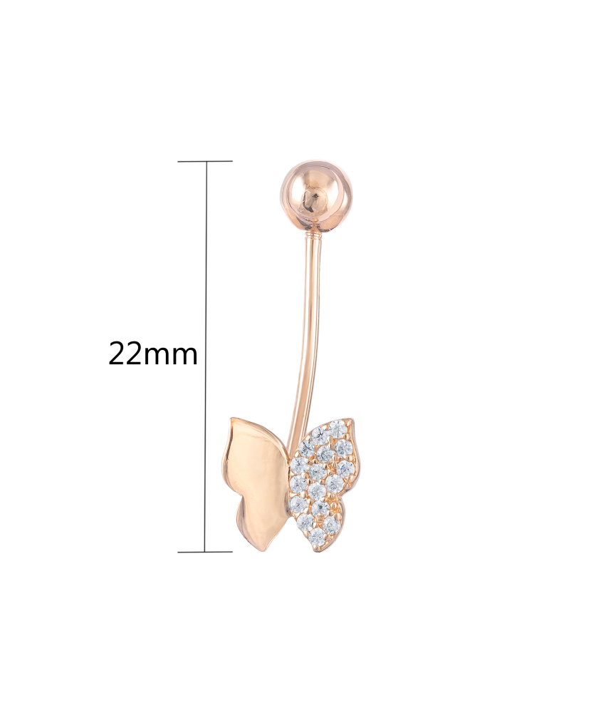 Zelta auskars ar cirkoniju nabā "Tauriņi" - Goldinga