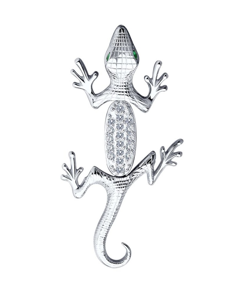 Sidabrinis pakabukas su cirkoniais "Driežas" - Sidabriniai pakabukai - Goldinga