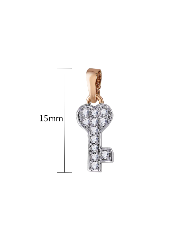 Zelta piekariņš ar cirkonijiem "Atslēga" - Goldinga