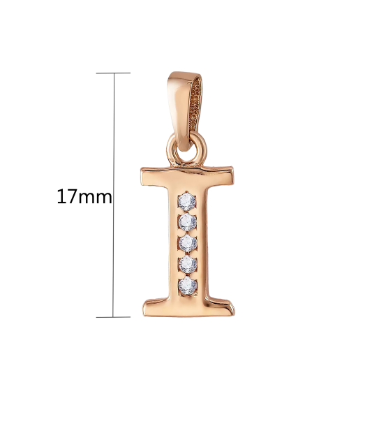 Zelta piekariņš ar cirkonijiem burts I