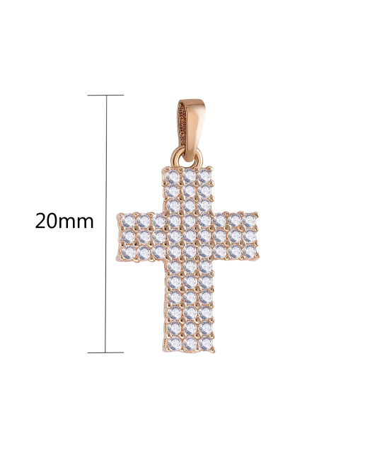 Zelta piekariņš ar cirkonijiem "Krustiņš"