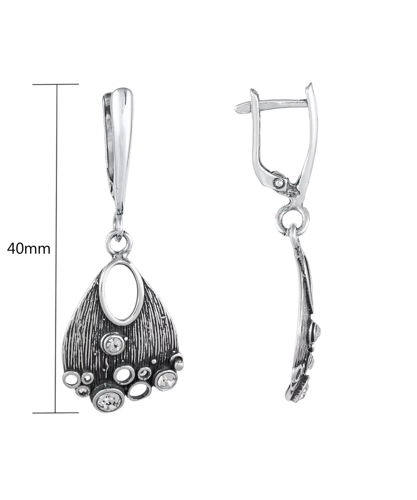 Серьги из серебра с цирконами