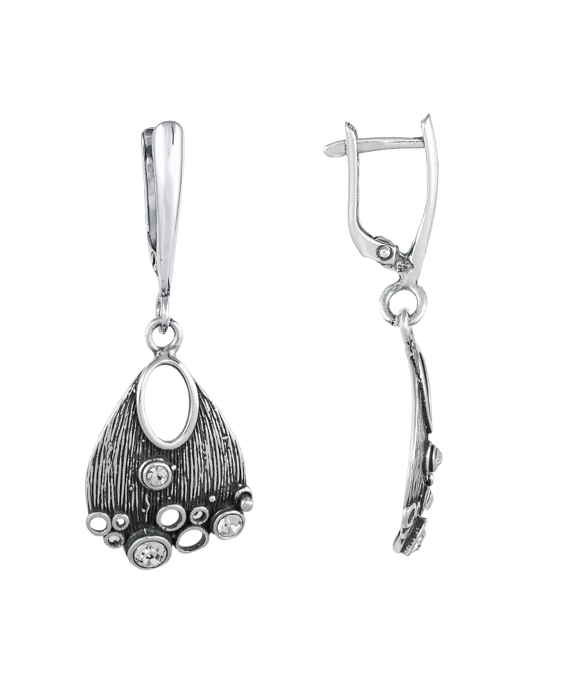 Серьги из серебра с цирконами