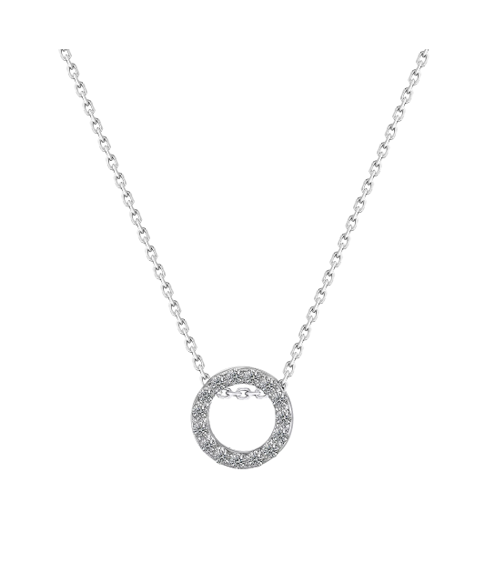 Baltā Zelta ķēdīte ar briljanta piekariņu - Goldinga