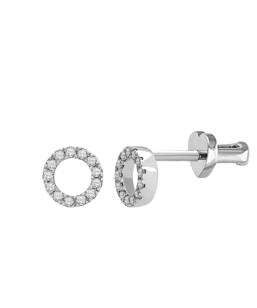 Baltā Zelta Auskari Ar briljantiem - Goldinga