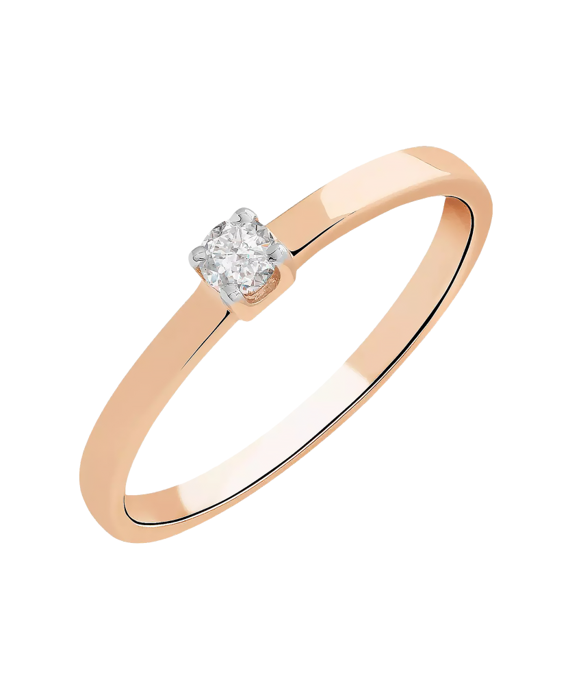 Kultasormus timantilla