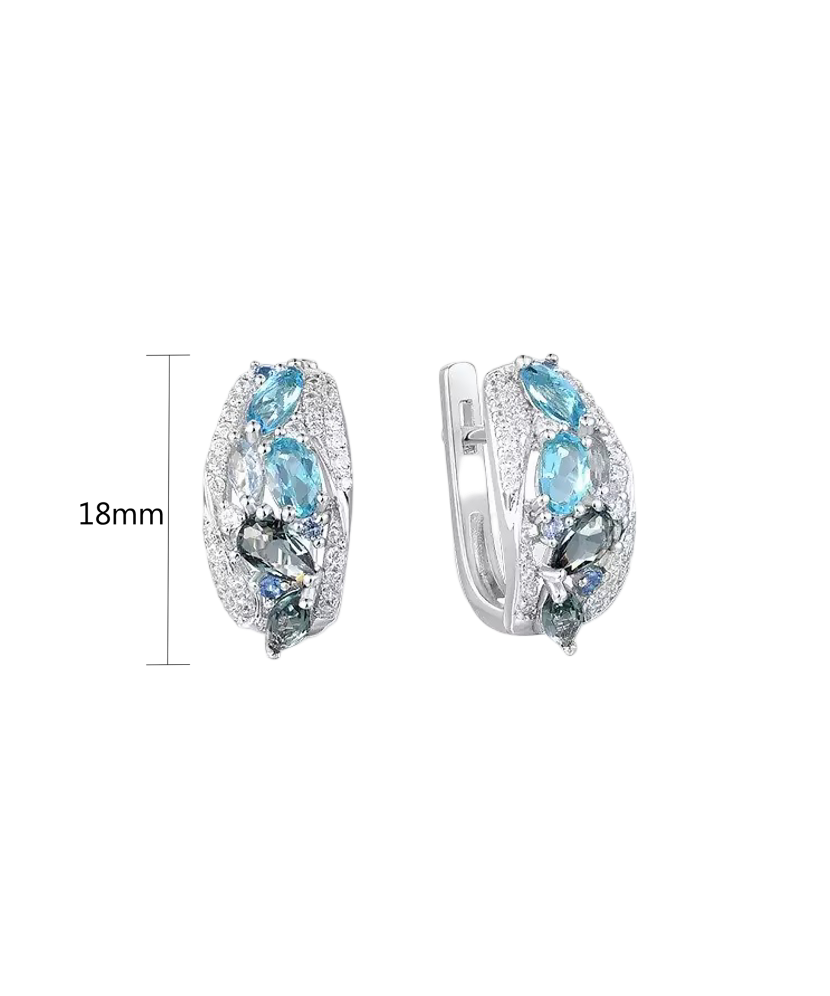 Серьги из серебра с цирконами