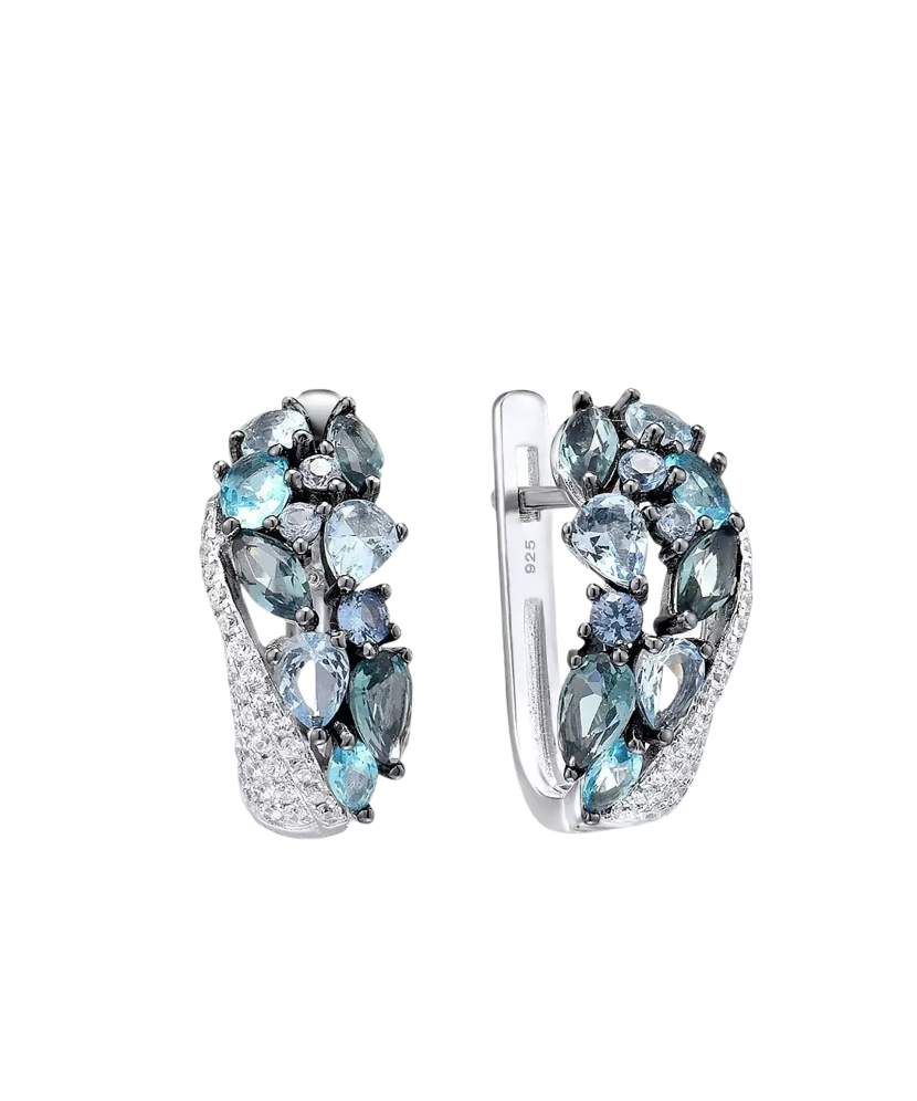 Серьги из серебра с цирконами