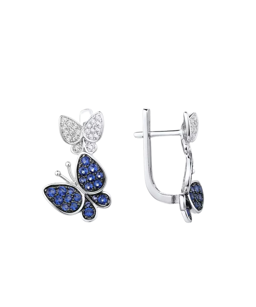 Sudraba auskari ar cirkoniem "Tauriņi" - Goldinga