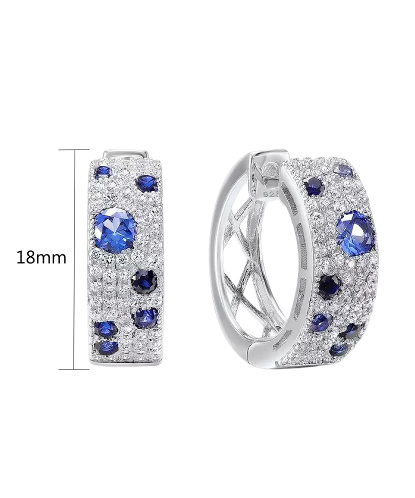 Серебряные серьги со шпинелями и цирконами