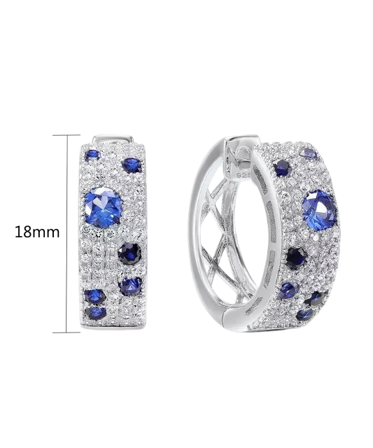 Sudraba auskari ar spineļiem un cirkoniem - Goldinga