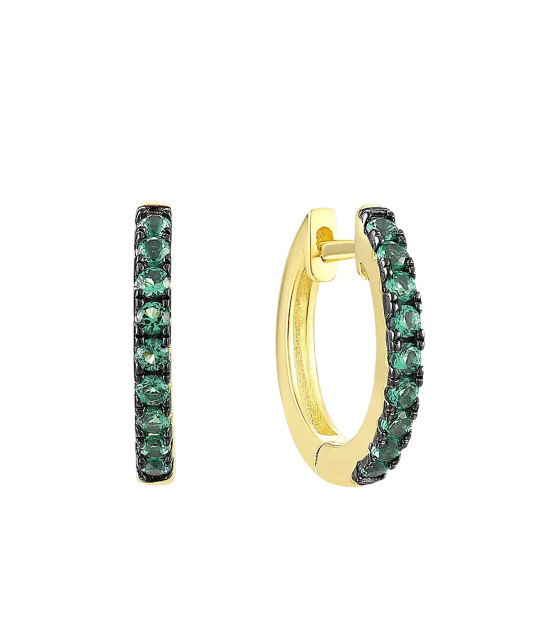 Позолоченные серебряные серьги со шпинелями