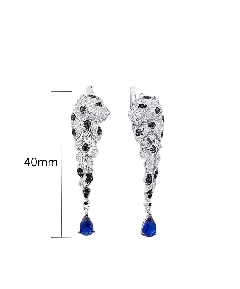 Sudraba auskari ar spineļiem un cirkoniem