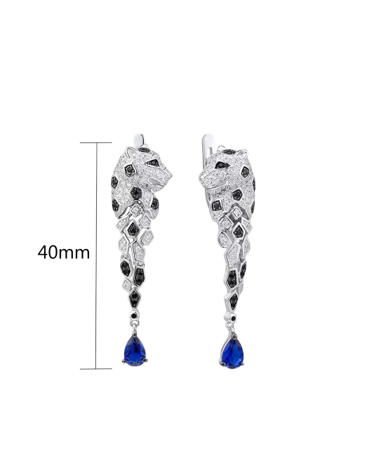 Sudraba auskari ar spineļiem un cirkoniem