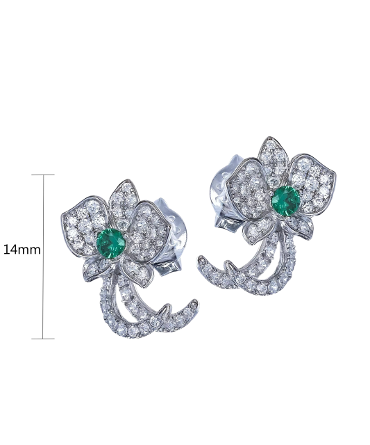 Sudraba auskari ar spineļiem un cirkoniem