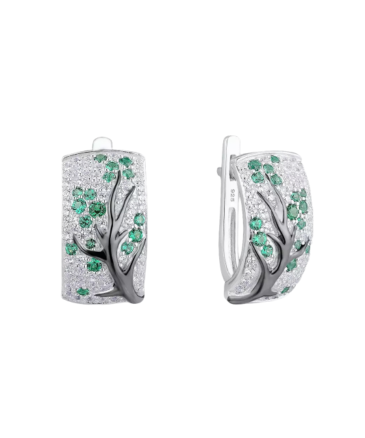 Sudraba auskari ar spineļiem un cirkoniem - Goldinga