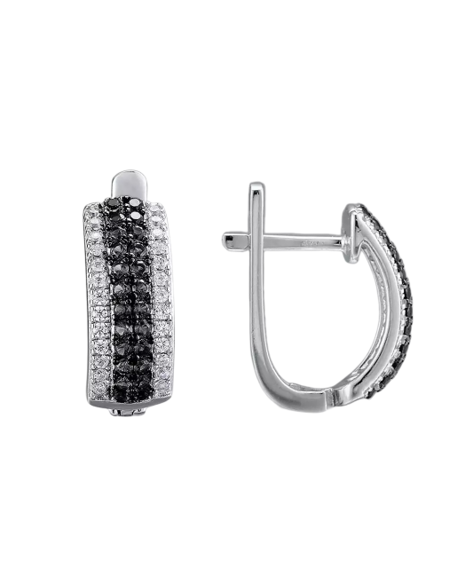 Sudraba auskari ar spineļiem un cirkoniem