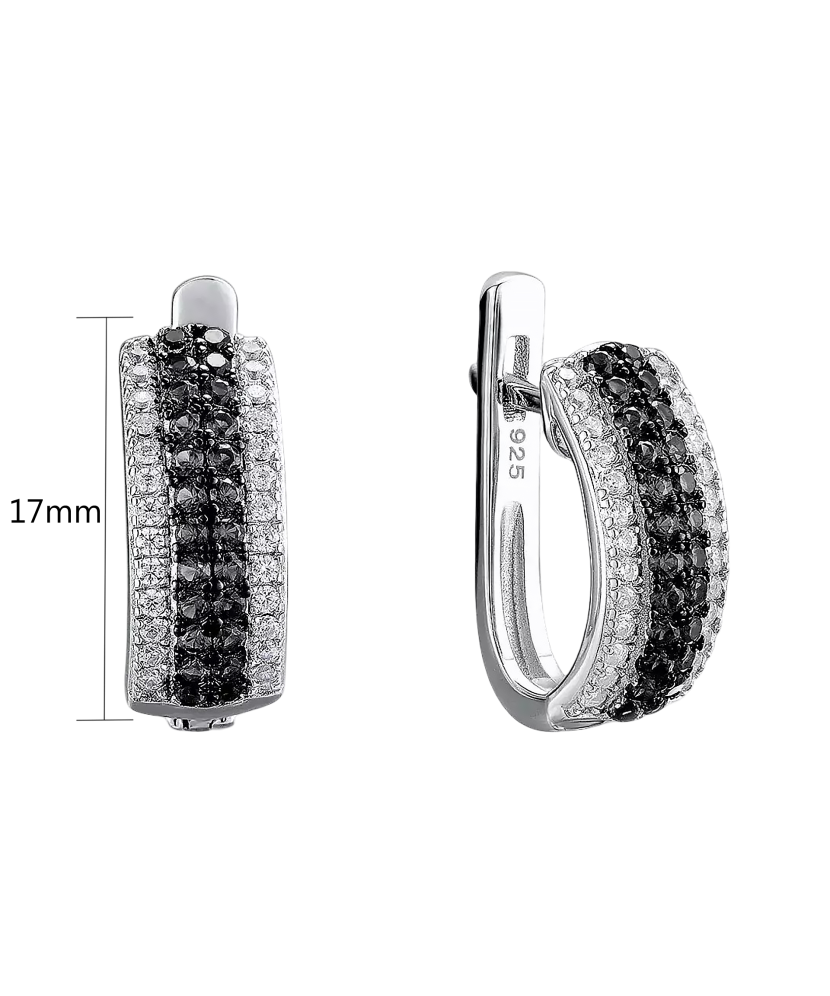 Sudraba auskari ar spineļiem un cirkoniem