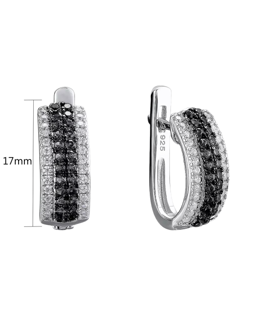 Серебряные серьги со шпинелями и цирконами