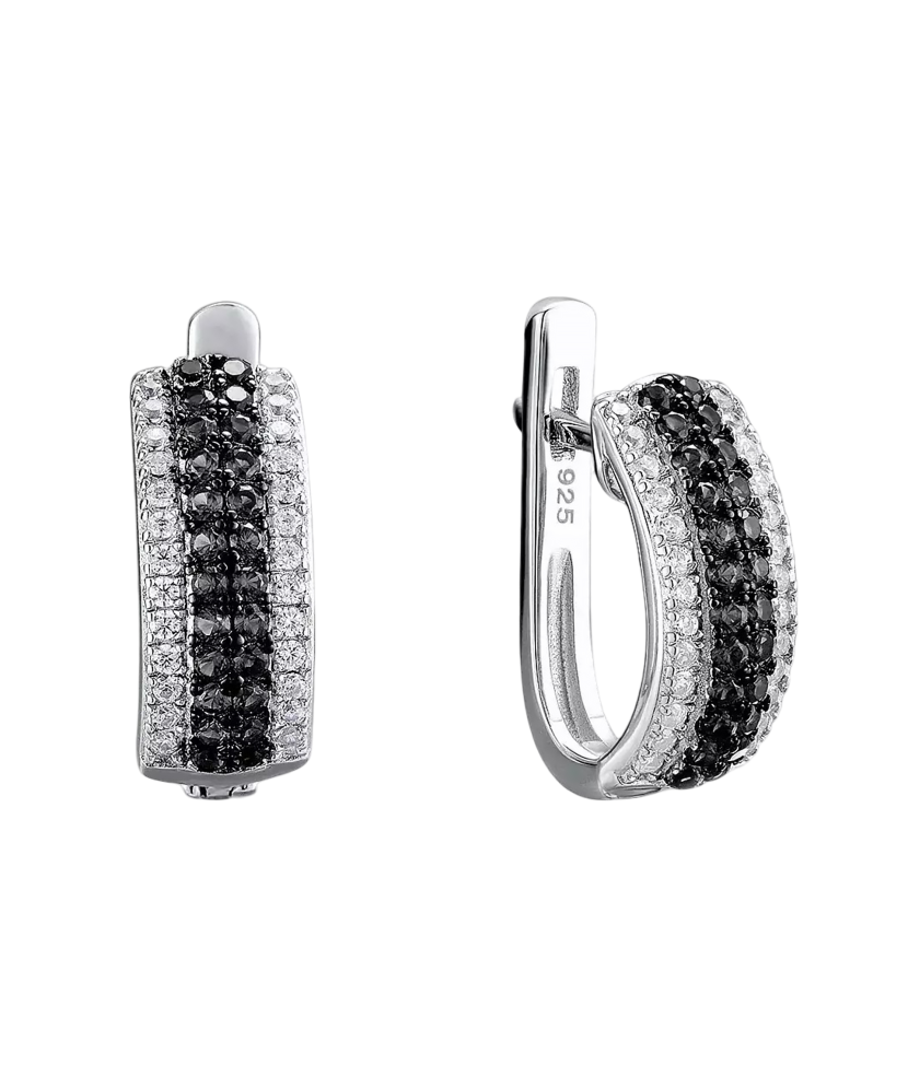 Sudraba auskari ar spineļiem un cirkoniem