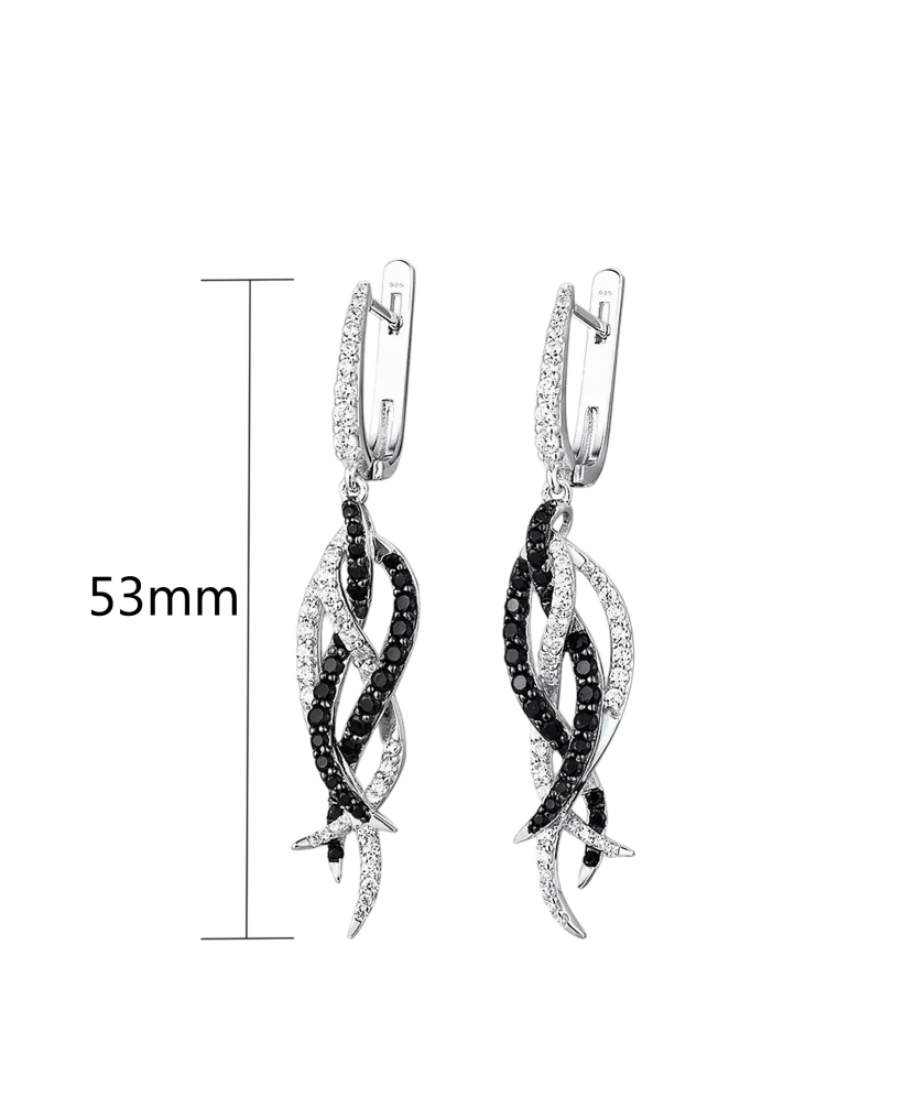 Sudraba auskari ar spineļiem un cirkoniem