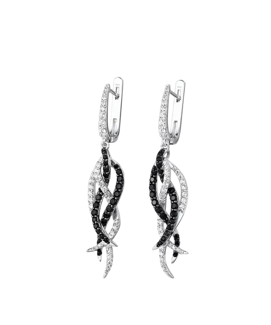 Sudraba auskari ar spineļiem un cirkoniem